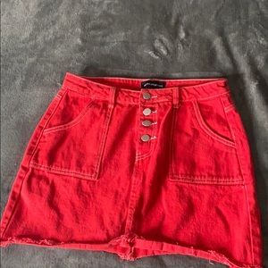 Red mini skirt
